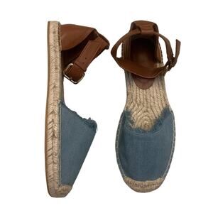 Stylish Denim and Leather Espadrilles